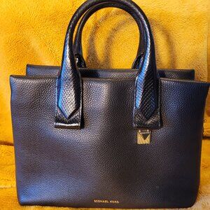 Michael Kors Black textured leather Tote